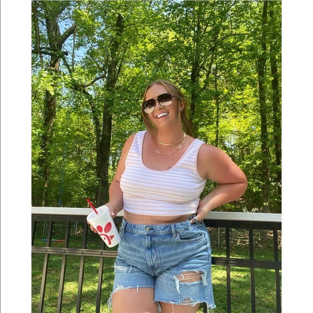 NWT Stoney Clover Lane tank top pink & white